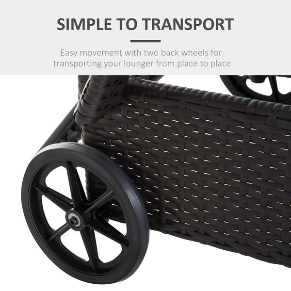 Woven resin chaise lounge with headrest, cream white