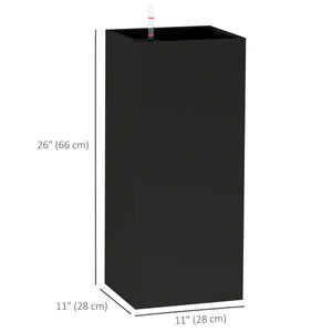 Set of 2 planters with water level indicator, black